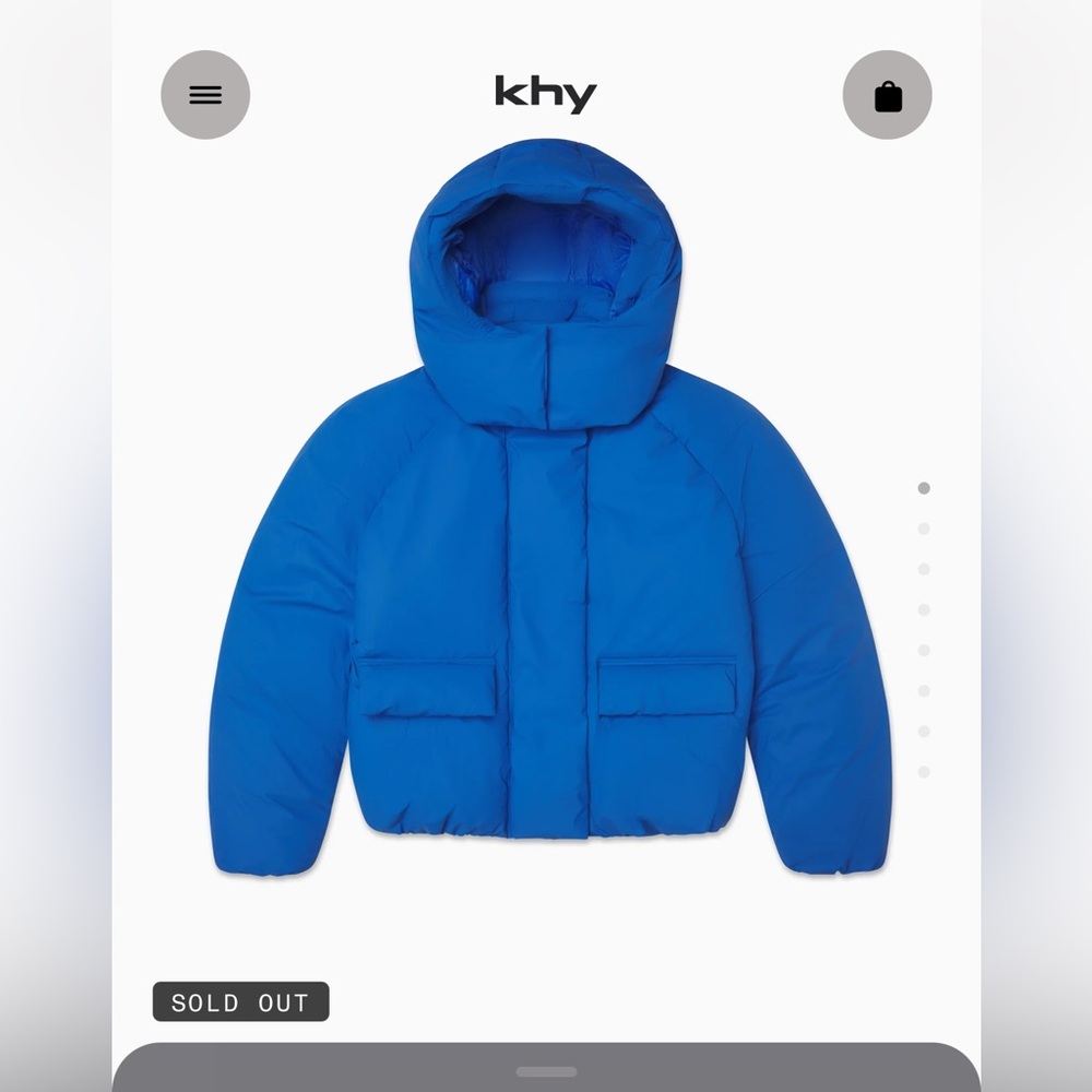 KHY Standard Puffer Jacket. Size: L Color: Cobalt Blue
